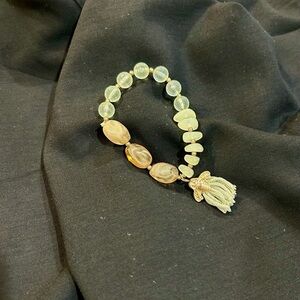 (Bundle 3 for $15) Elegant Gold Beaded Bracelet with Bee Tassel